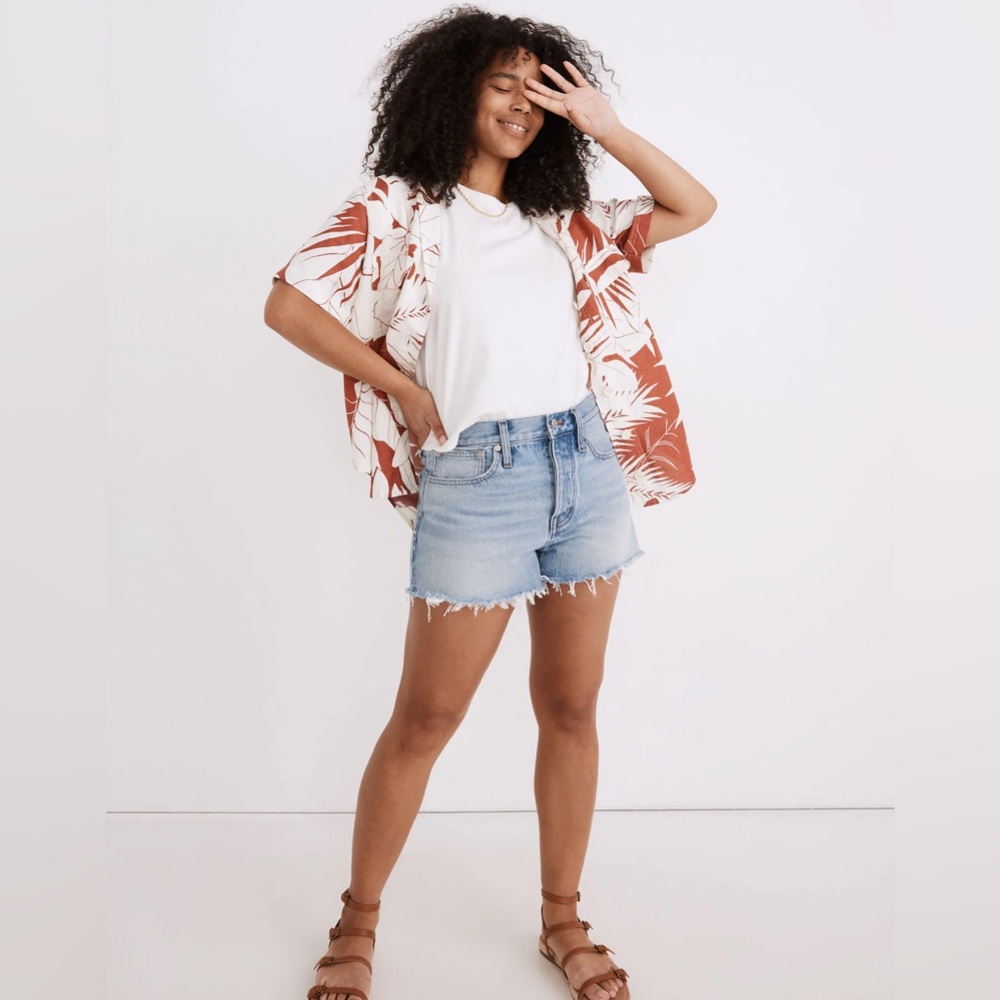 Madewell Relaxed Denim Cut Off Jean Shorts Raw Hem 100% Cotton Size 25 838